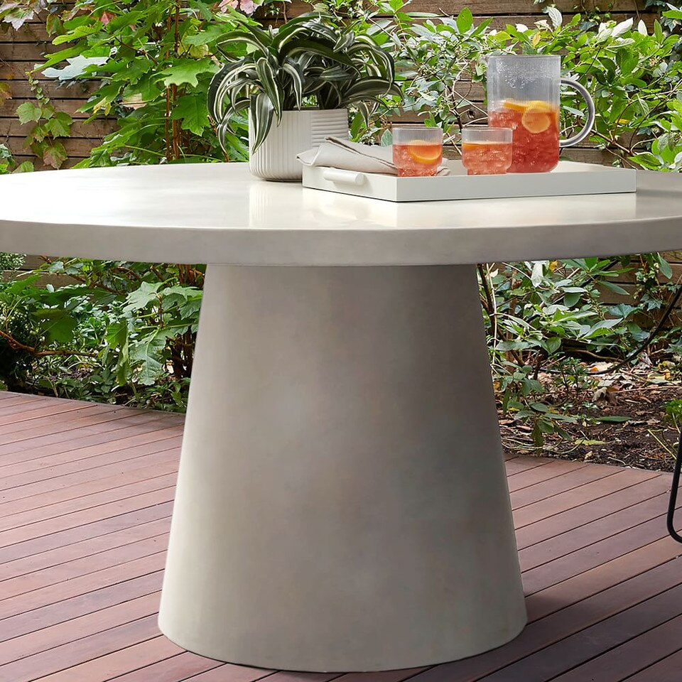 Concrete Pedestal Outdoor Round Dining Table | West Elm Australia